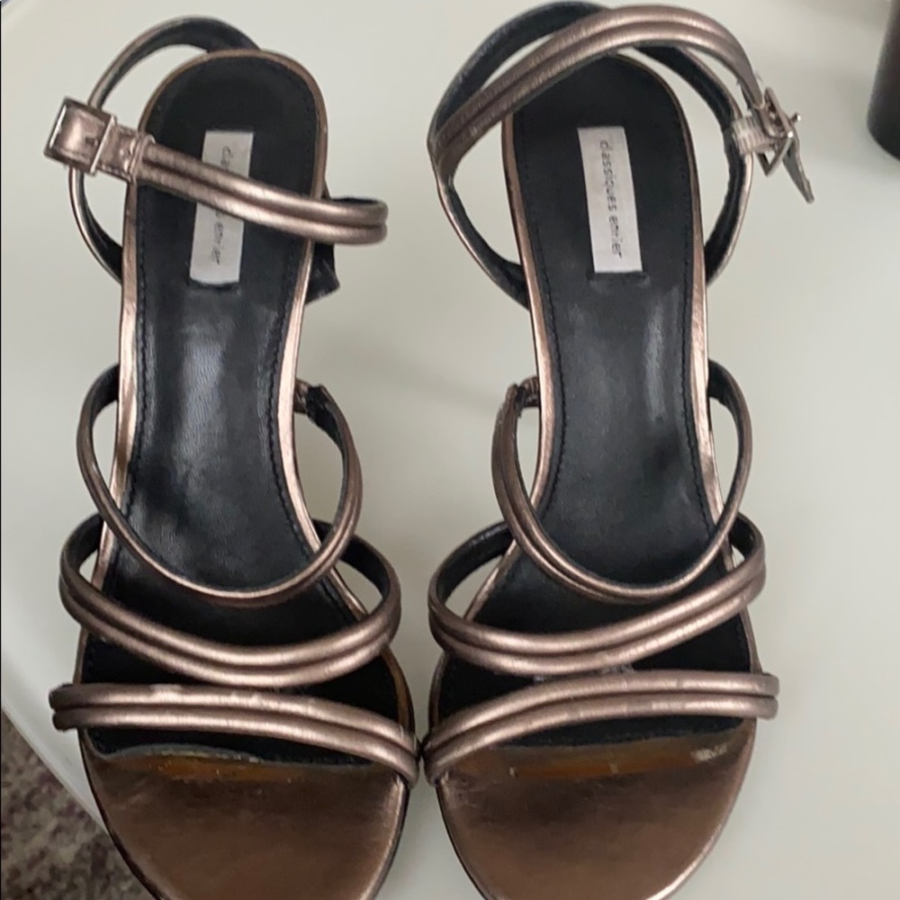 Bronze high heel sandals